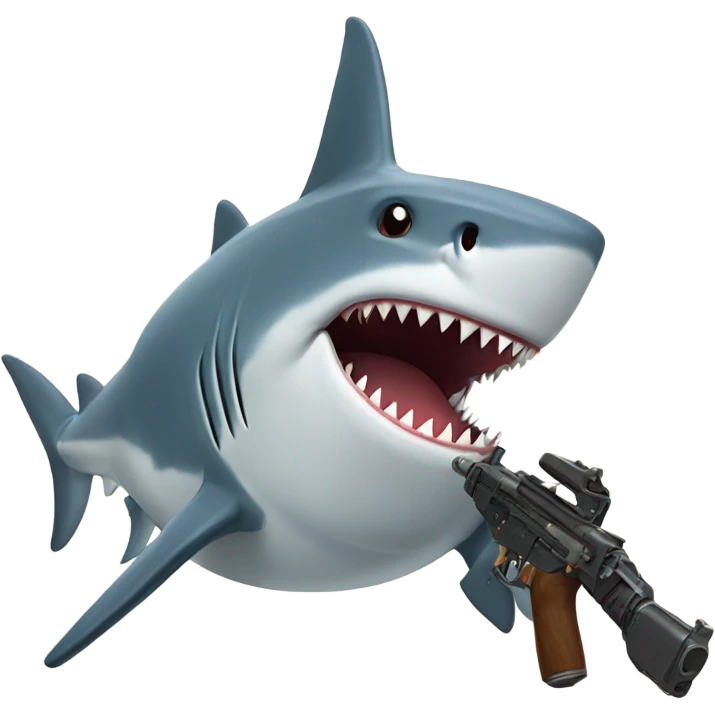 Shark with gun emoji