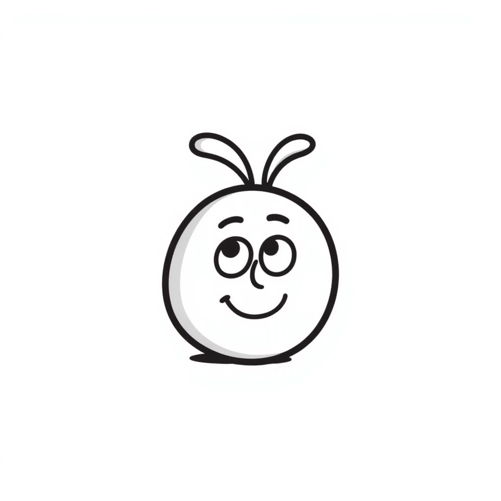 hand-drawn doodle style smile emoji with simple lines emoji