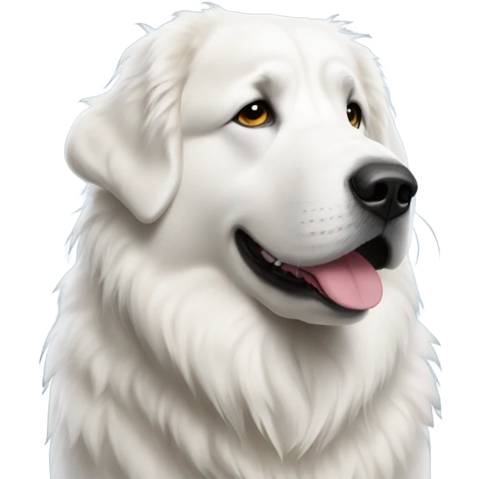 Great Pyrenees wearing snow boots emoji