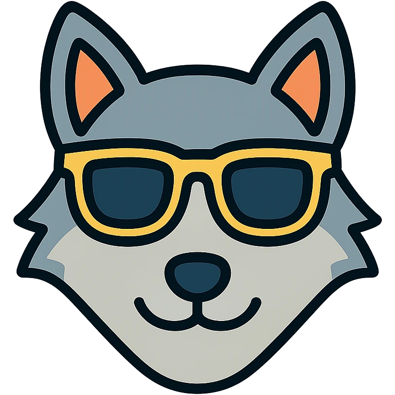 wolf wearing sunglasses emoji