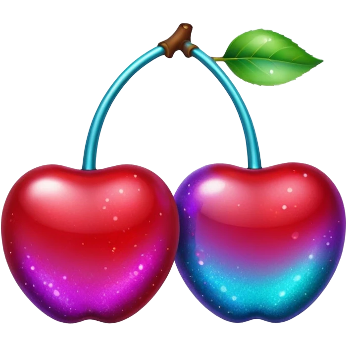 glitter purple and cian 2 cherrys emoji