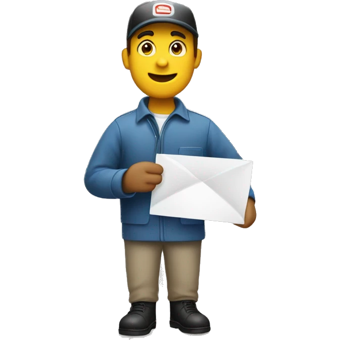 small full-body mailman holding a flyer  emoji
