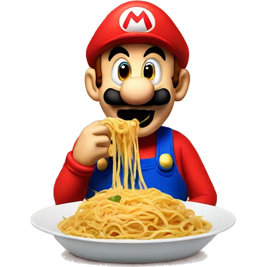 super mario eating spaghetti emoji