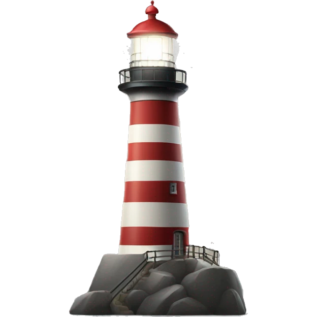 a lighthouse with  light emoji