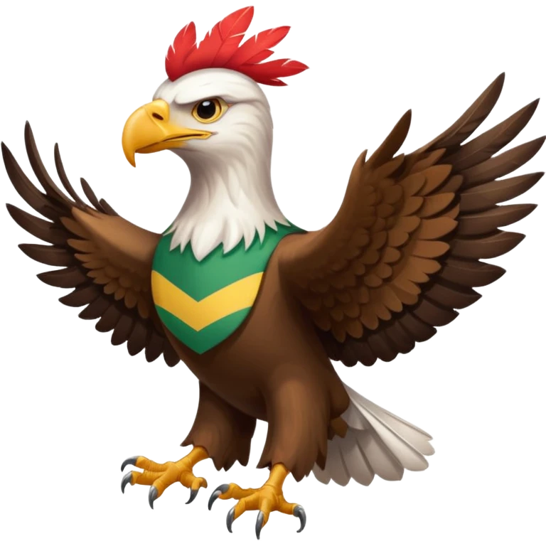 an eagle with its back turned and the Kurdistan flag on its back emoji