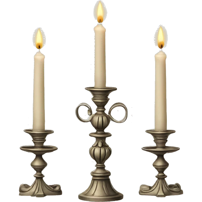 Vintage candelabra with three candles  emoji