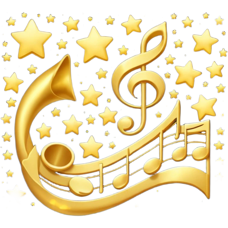 singing notes become stars flowing in the night sky emoji