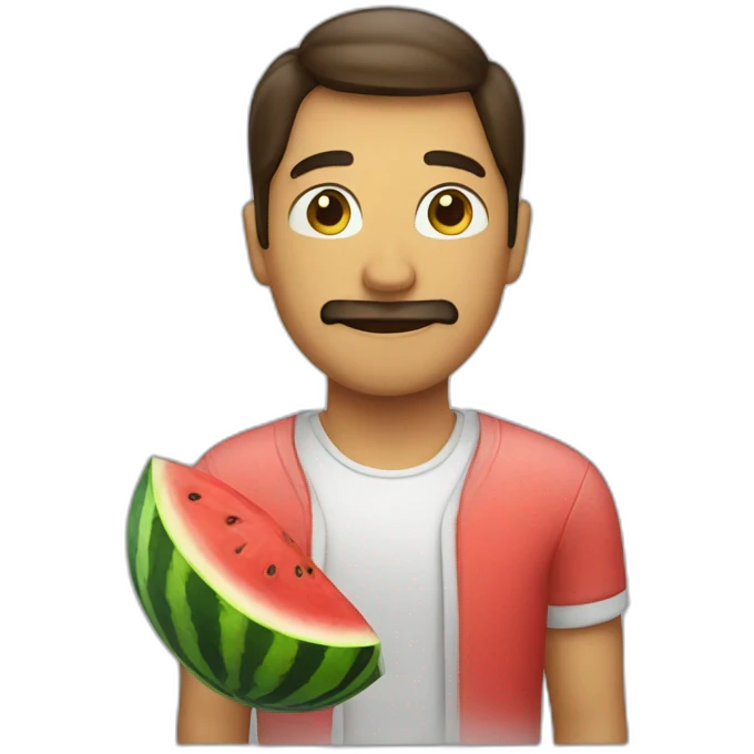 A man with watermelon  emoji