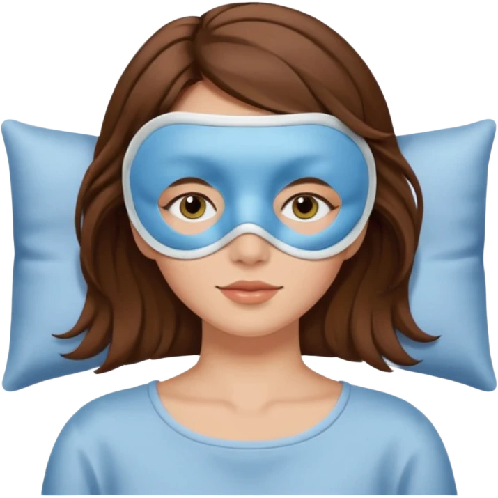 woman with a sleep eye mask and brown hair, no pillow emoji