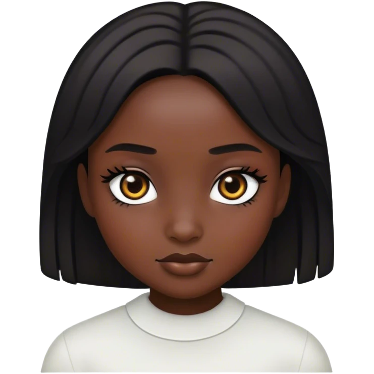 Girl with black eyes emoji