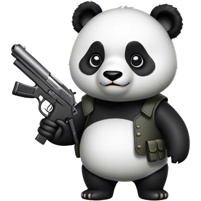 panda holding gun emoji