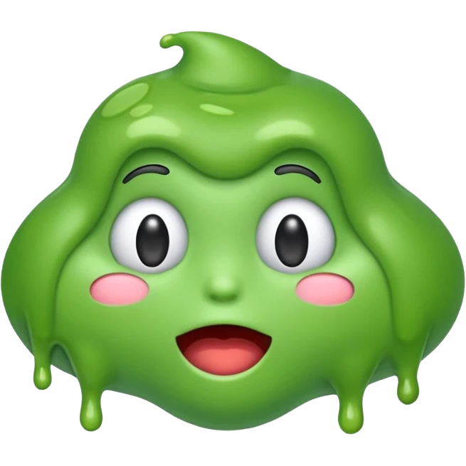 emoji representing AI slop, green and goopy, expressive, playful emoji