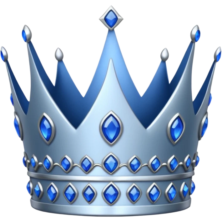 silver crown with blu gems emoji