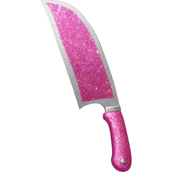 pink sparkly glitter knife emoji