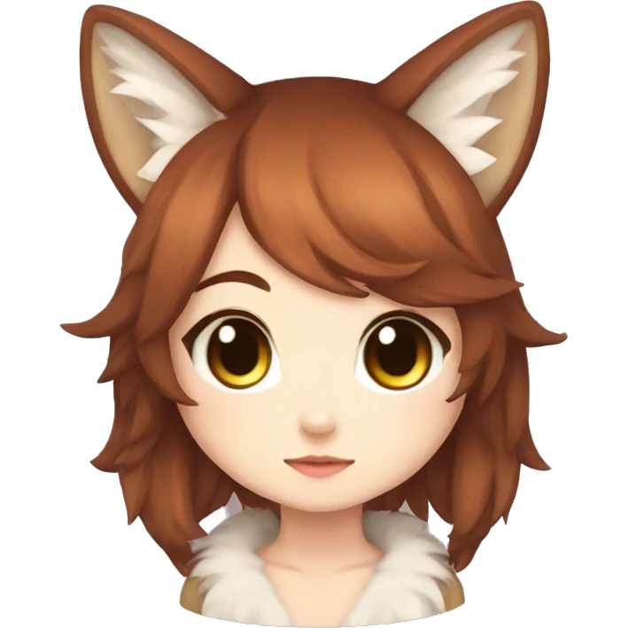 chibi brown haired kitsune human emoji