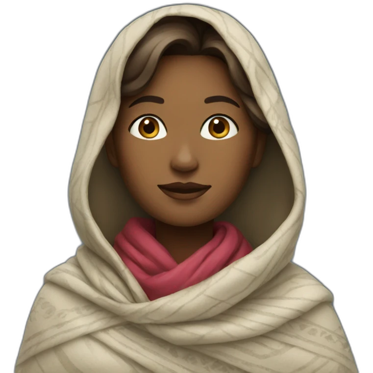 a woman in a shawl emoji