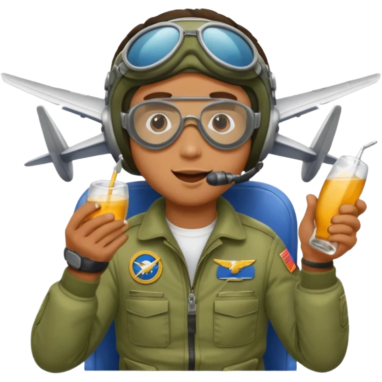 Man eating a plane while flying emoji