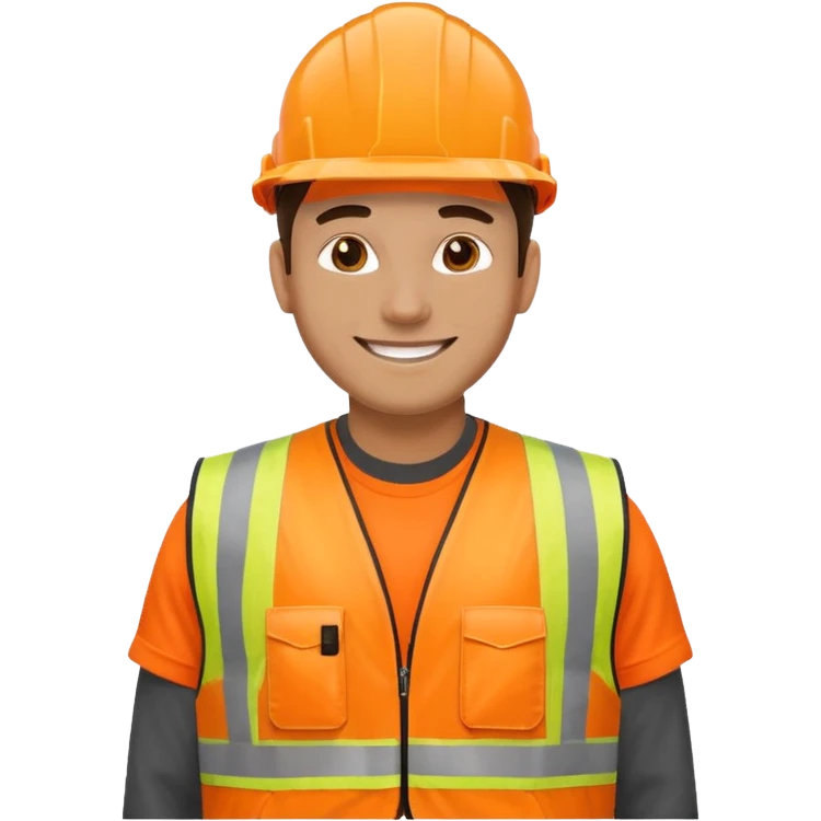 man in orange hi vis vest emoji