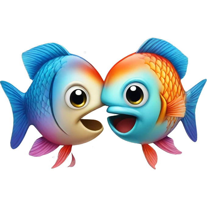 Two fish love each other  emoji
