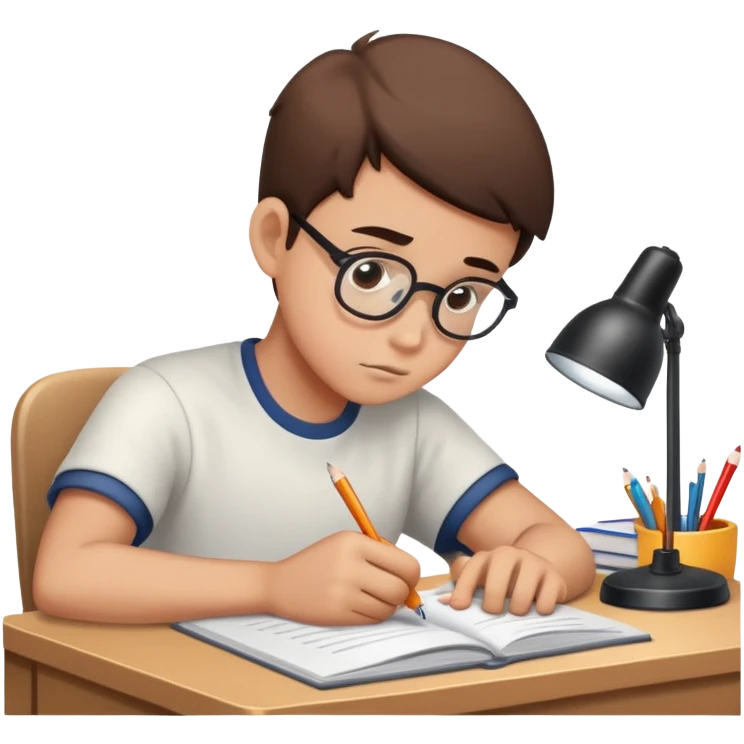 Pen doing homework emoji
