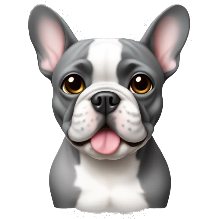French Bulldog grey emoji
