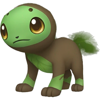  Green and Brown Leaf-Grass-Type-Fakemon-Creature full body emoji