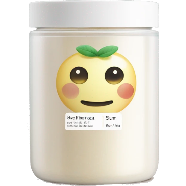 body scrub pot with label emoji