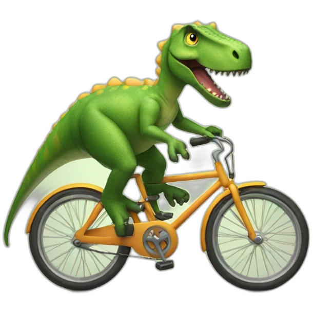 Dinosaur riding bike  emoji