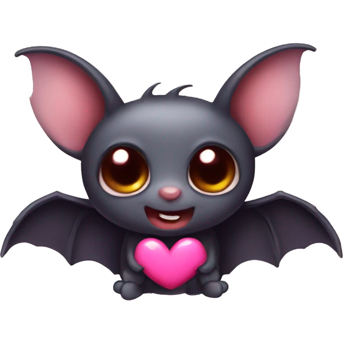 cute bat with heart eyes  emoji