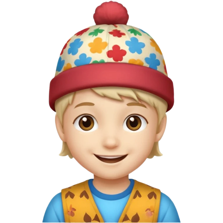 print hat with kid emoji