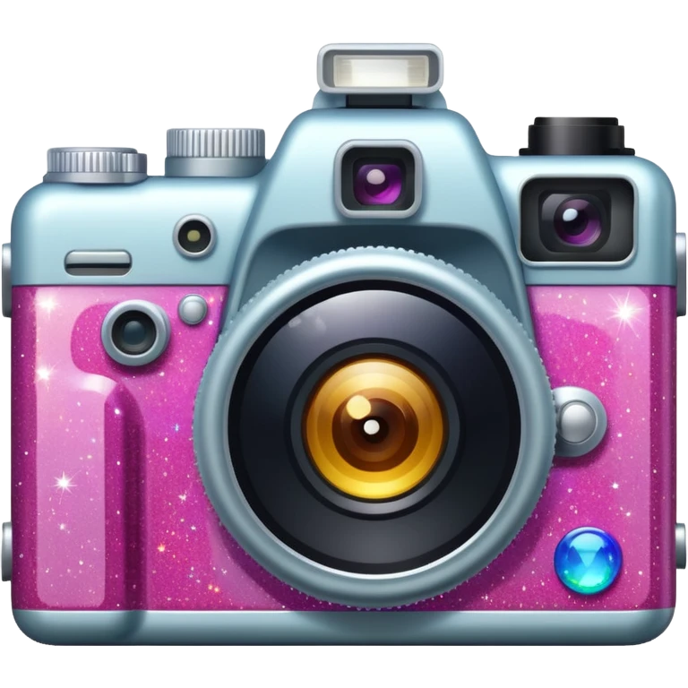 camera taking a photo with glitter emoji