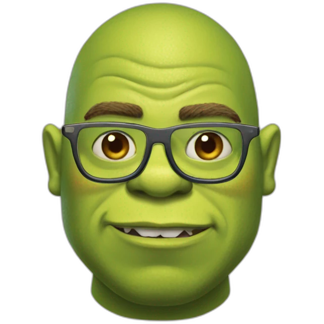 Shrek avec des lunettes de solei emoji