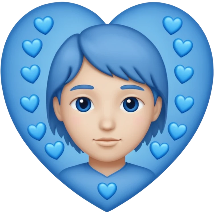 Head 🥰of love with blue hearts emoji