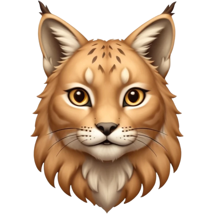 A high-resolution photo-realistic digital illustration of a majestic young lynx, chest upward  emoji