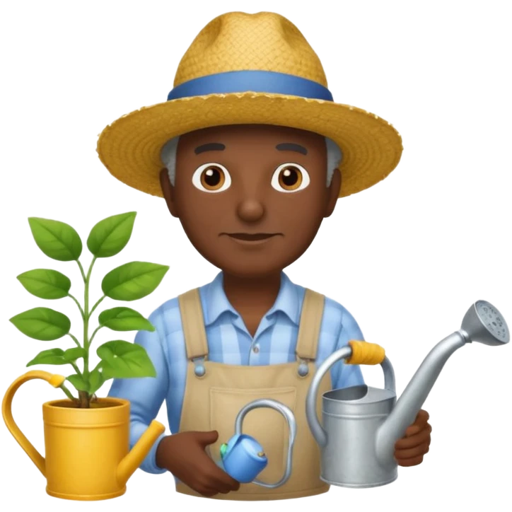 dark skin grandfather gardener emoji