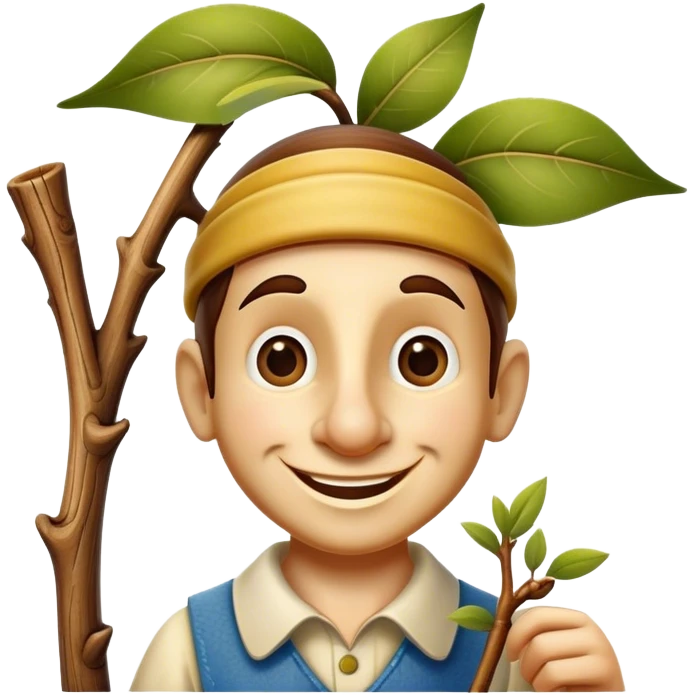 Pinnochio with a branch nose  emoji