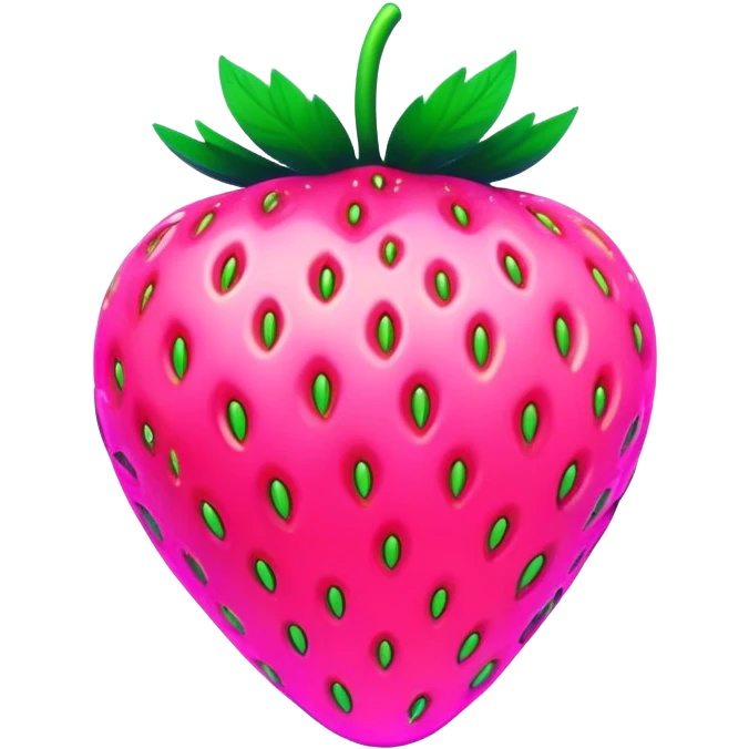 neon cyberpunk style strawbarry emoji