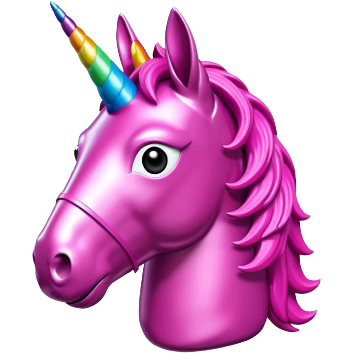   jeff koons style art pink dwarf unicorn pinata  emoji