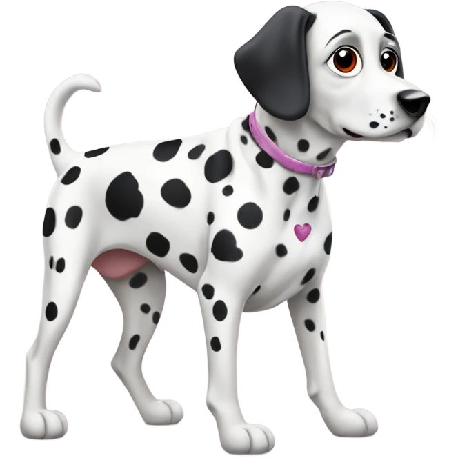 Dalmatian with heart shaped dots in eyes emoji
