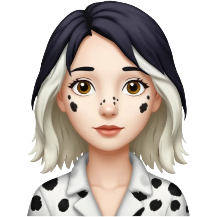 Setter anglais blanc à tache noir une femme emoji