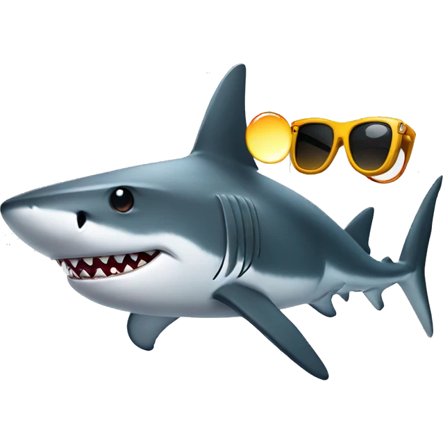 A shark with a sun Glasses emoji