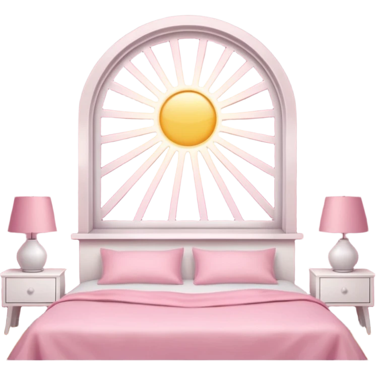 Aesthetic sun rays from window in pink bedroom emoji