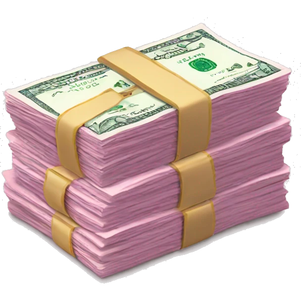 Light pink stack of money  emoji