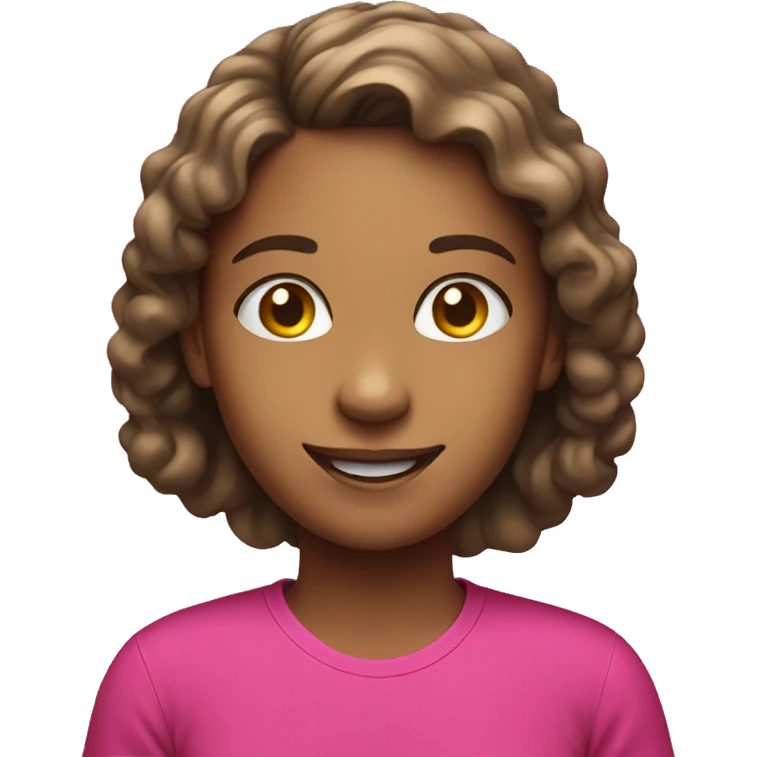 smiling girl in hot pink shirt emoji