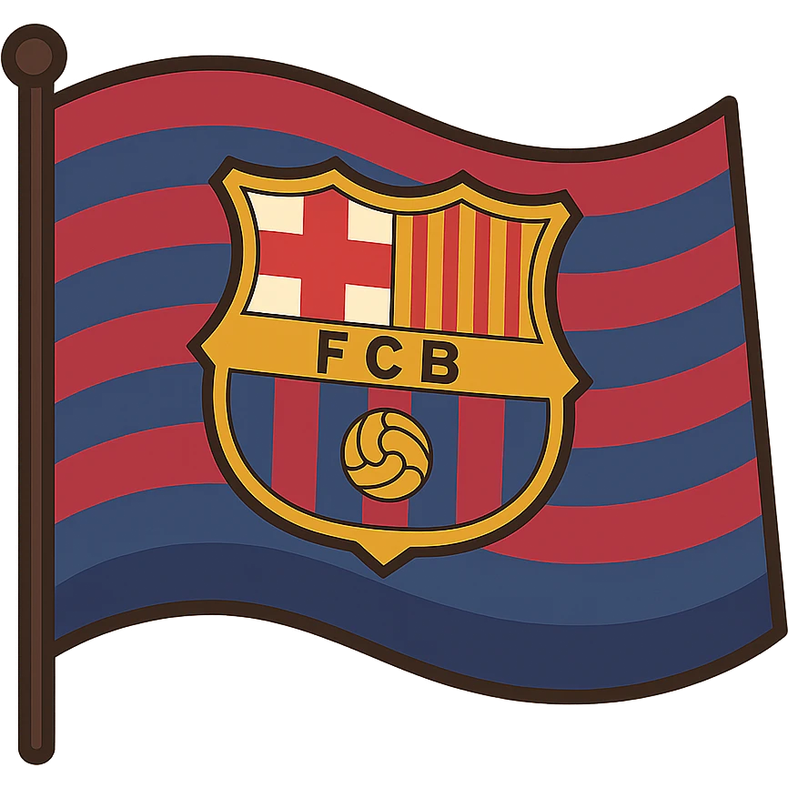 flat toon style Barcelona FC (Barça) flag emoji