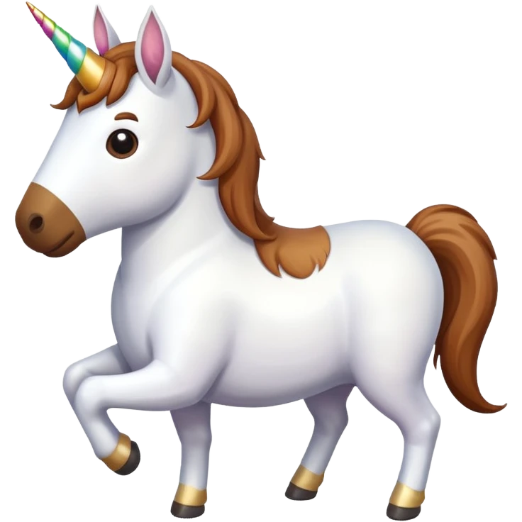 Unicorn with a dog pooping on its head emoji
