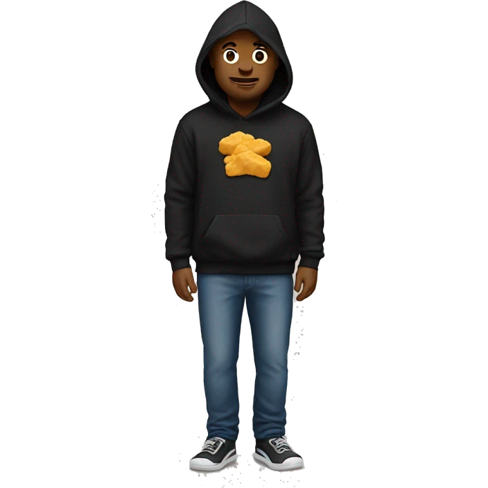 a black hoodie that says nuggets  emoji