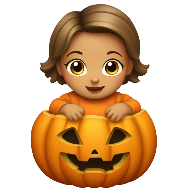 Baby girl inside pumpkin emoji