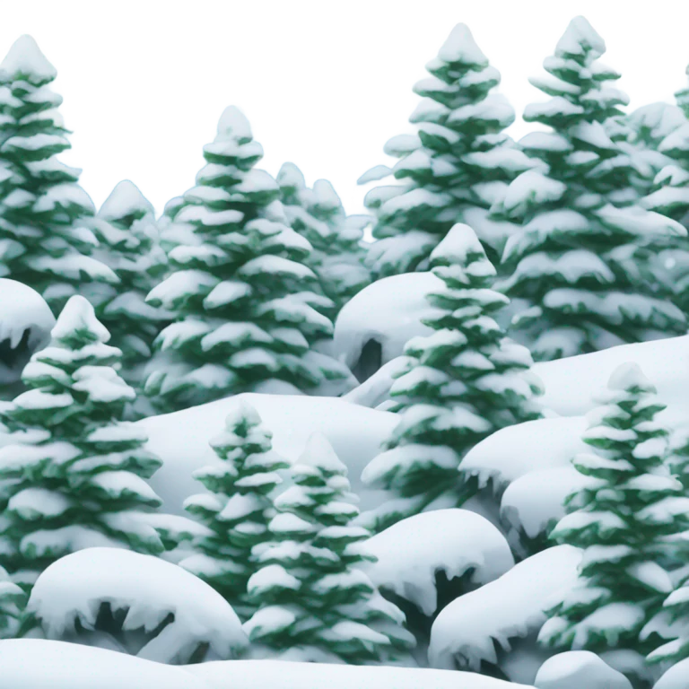 Snowy day with nice trees emoji