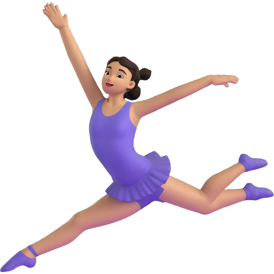 baller dancer leaping, arms wide, confident and cool emoji
